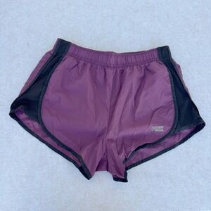 PINK Active Womens Running Lined Shorts Purple Black Athletic Gym Workout Size M